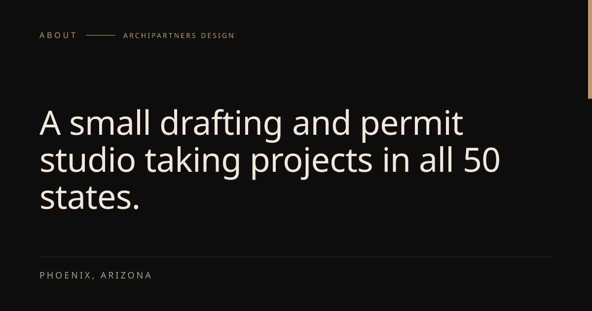 About — Architectural Drafting Studio · Nationwide · Archipartners Design