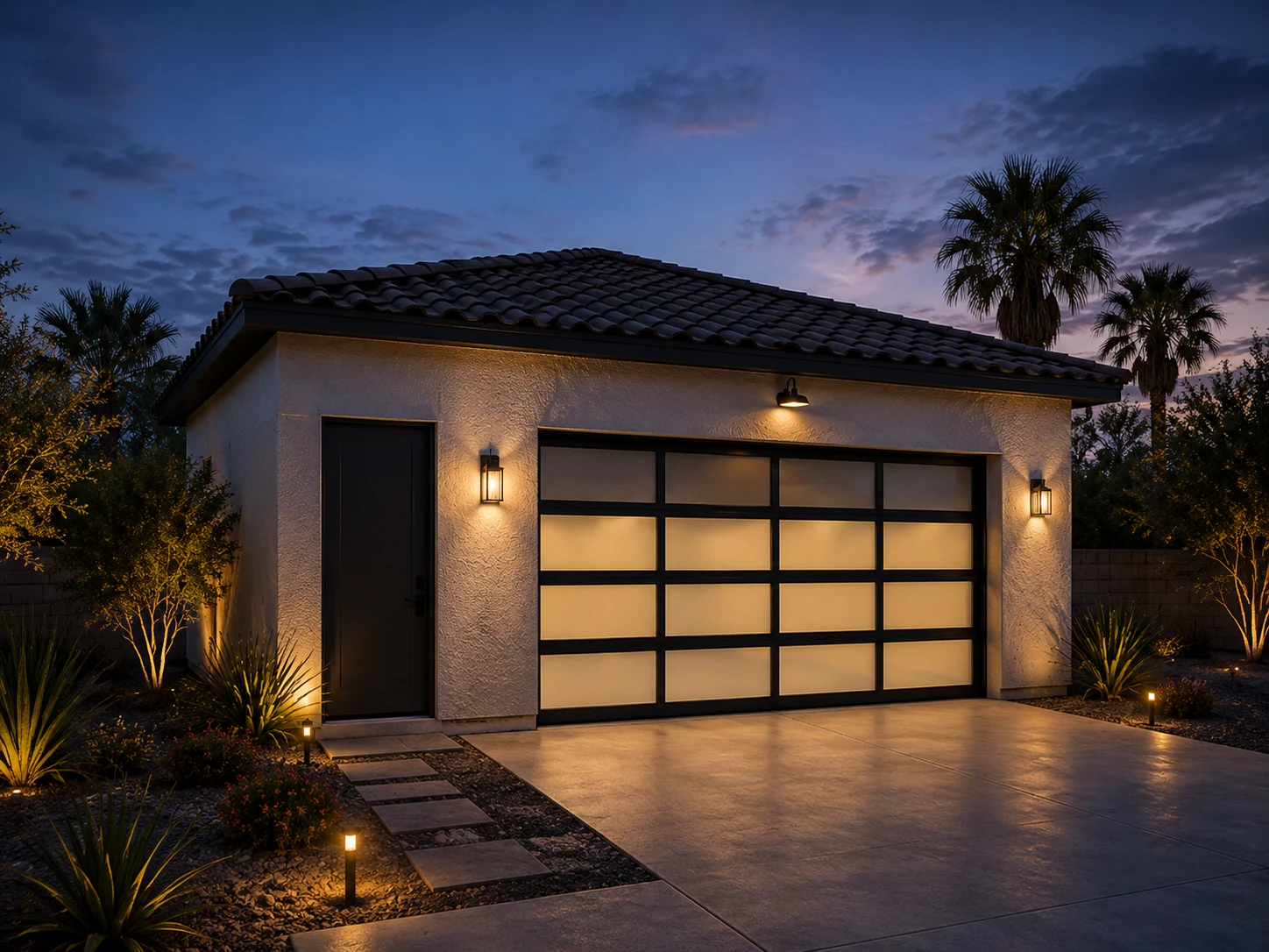 Exterior — evening front view