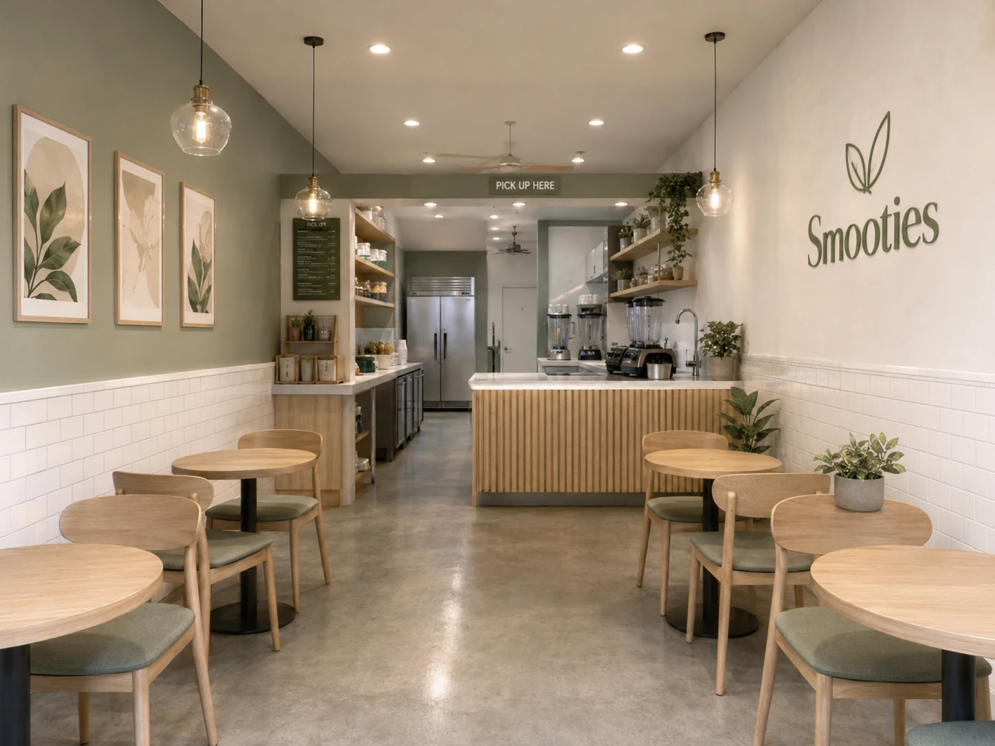 Customer seating and counter view