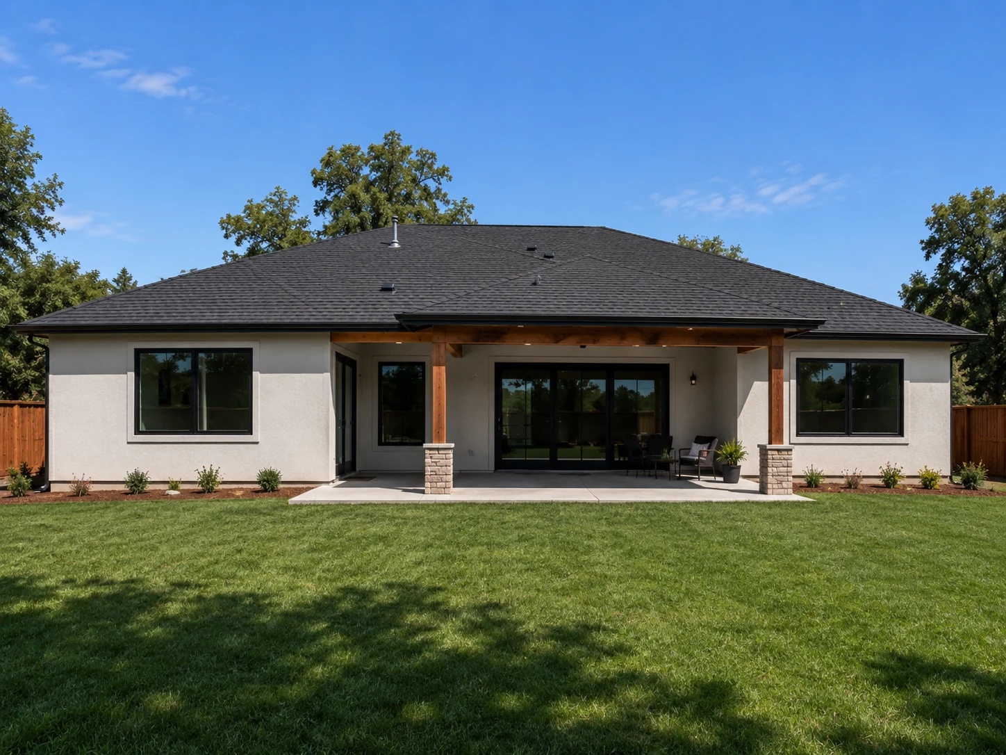 Rear exterior with covered patio