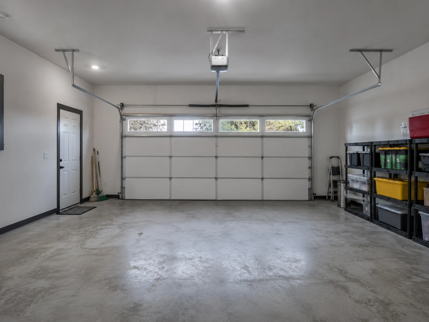 Attached two-car garage interior