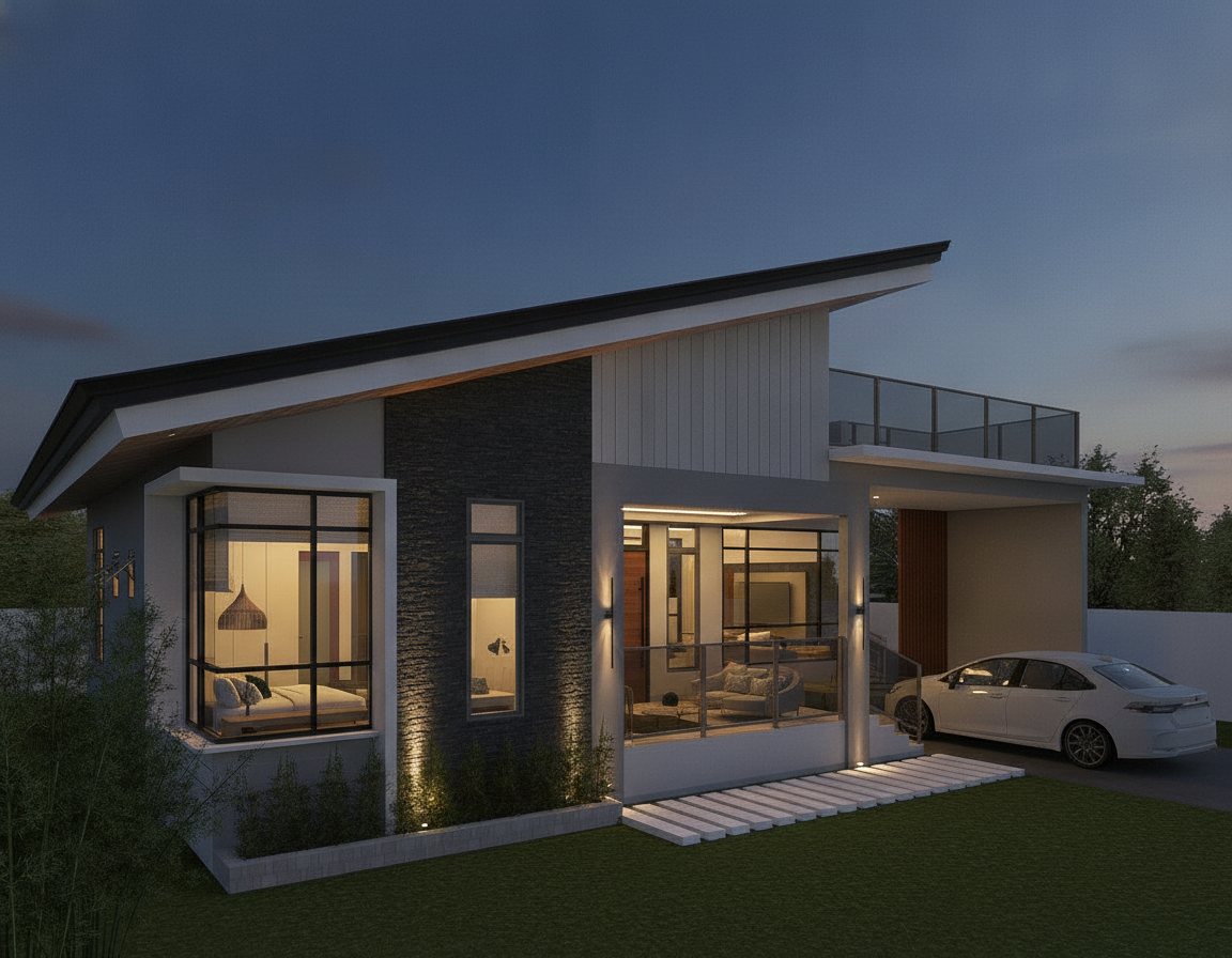 Dusk exterior rendering