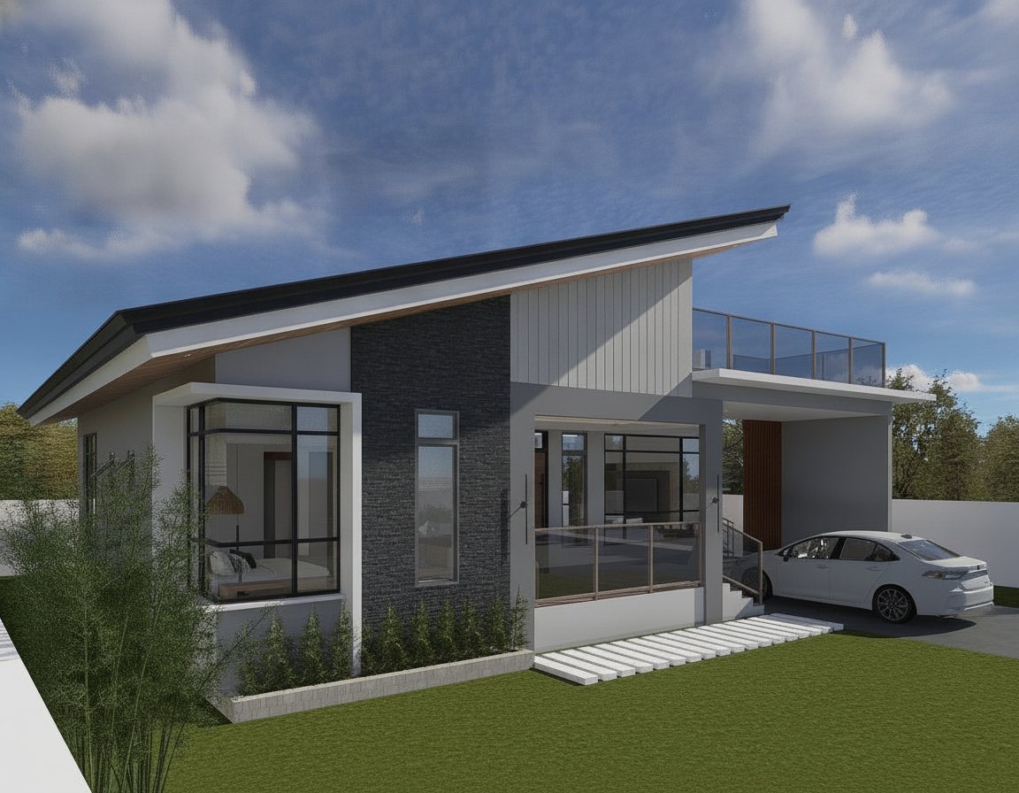 Three-quarter angle rendering