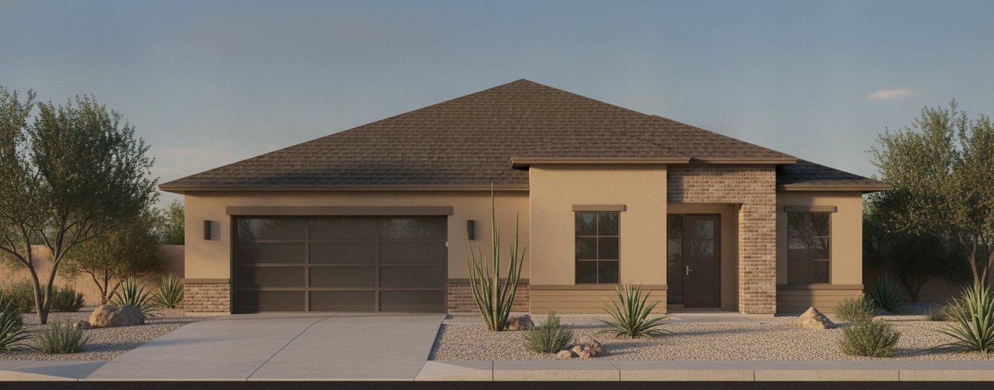 Three-quarter angle rendering