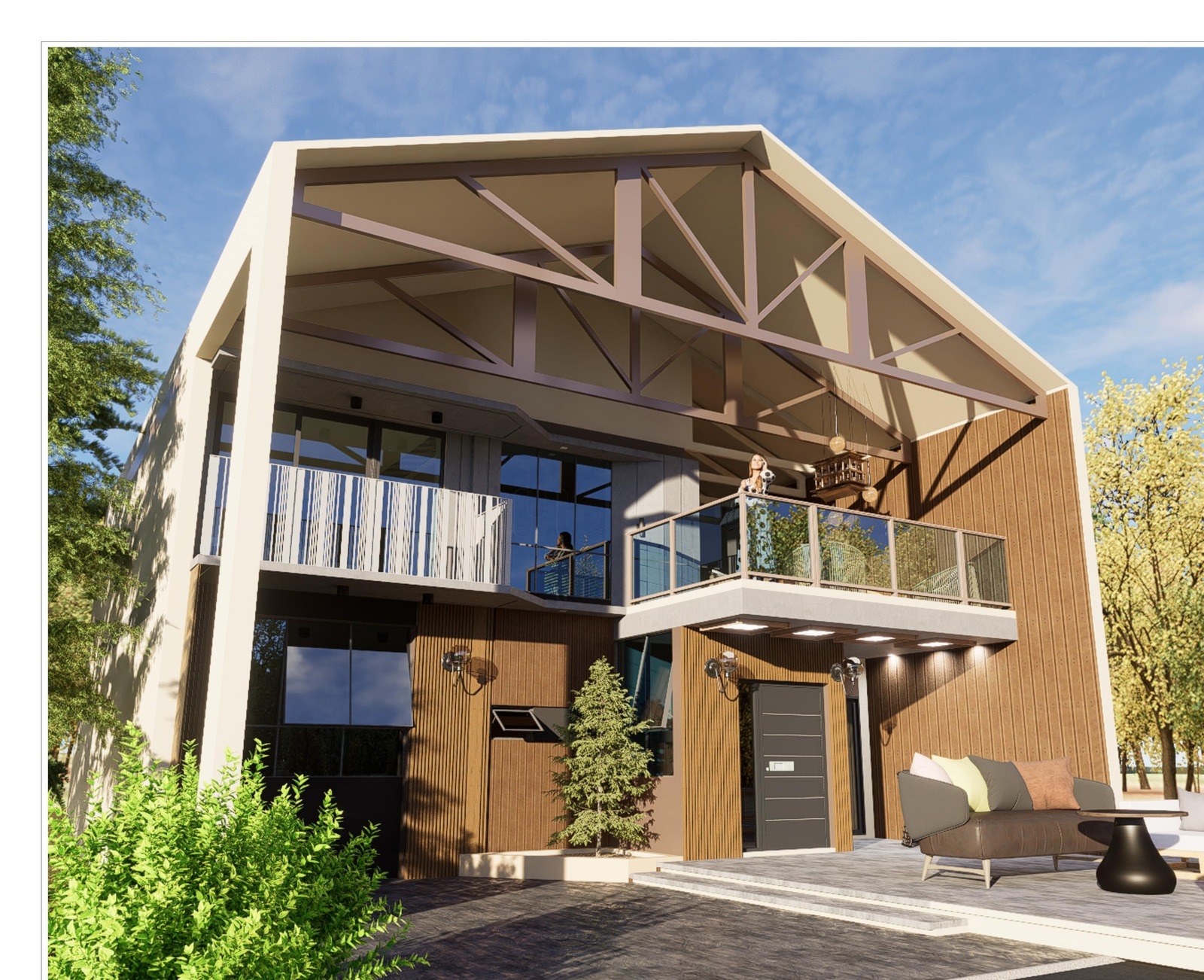 Barndominium exterior rendering