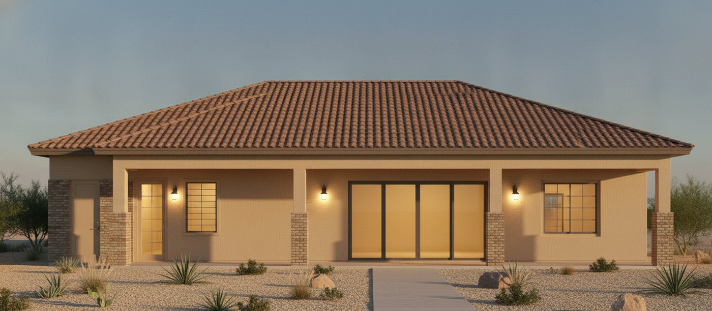 Dusk exterior rendering