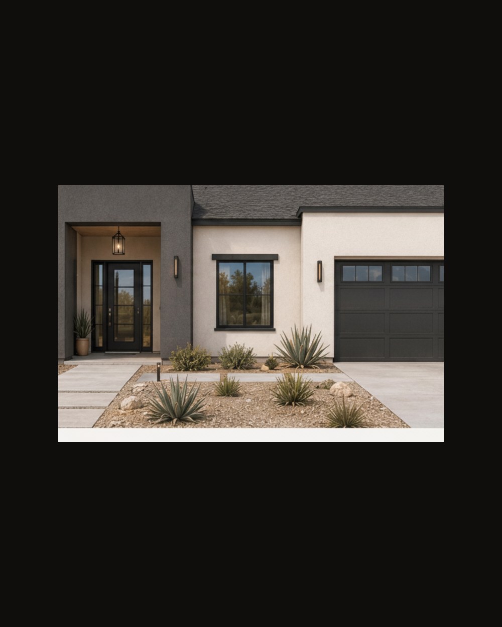 Modern desert farmhouse — exterior rendering