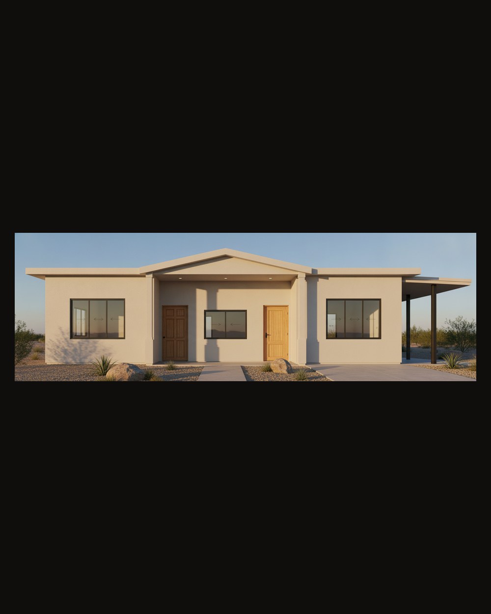 Single-story Phoenix new-build home — exterior rendering