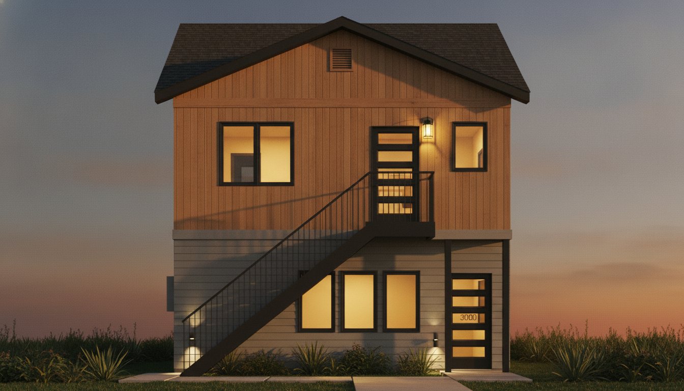 Dusk exterior rendering