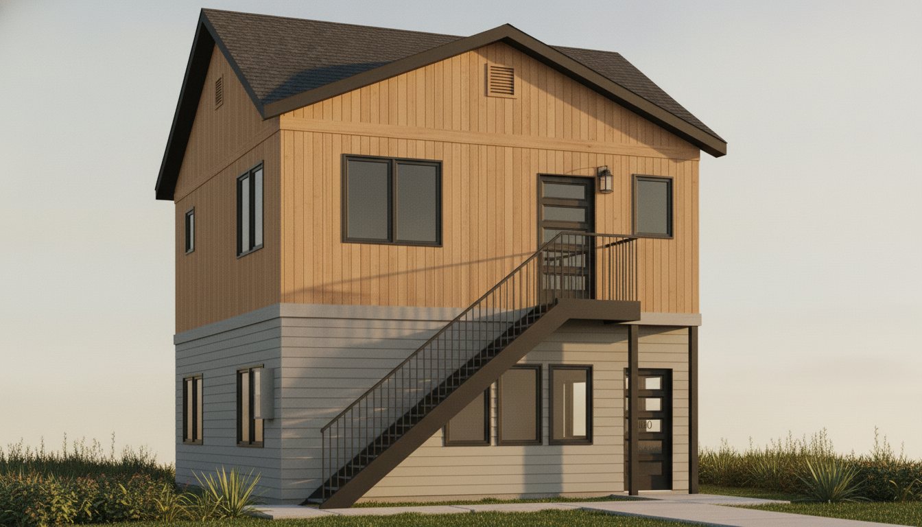 Three-quarter angle rendering