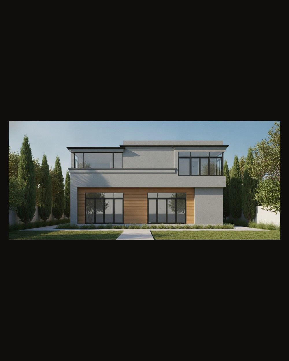 Two-story modern ADU — exterior rendering