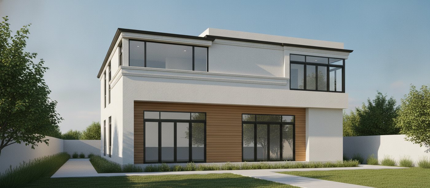 Three-quarter angle rendering