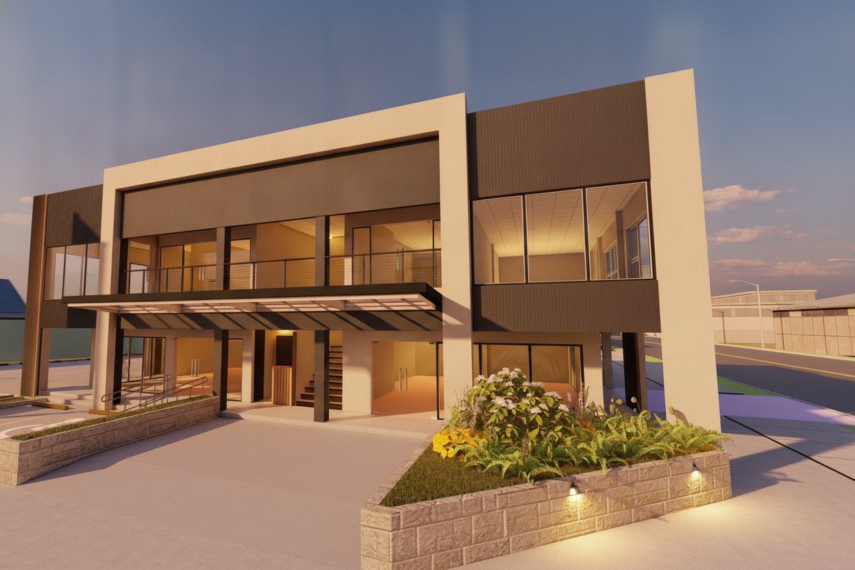 Dusk exterior rendering